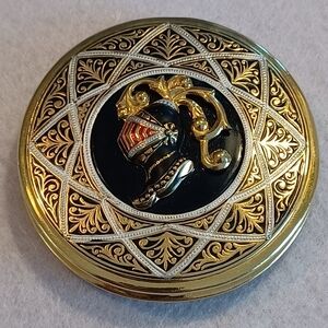 Vintage Damascene Knight Powder Mirror